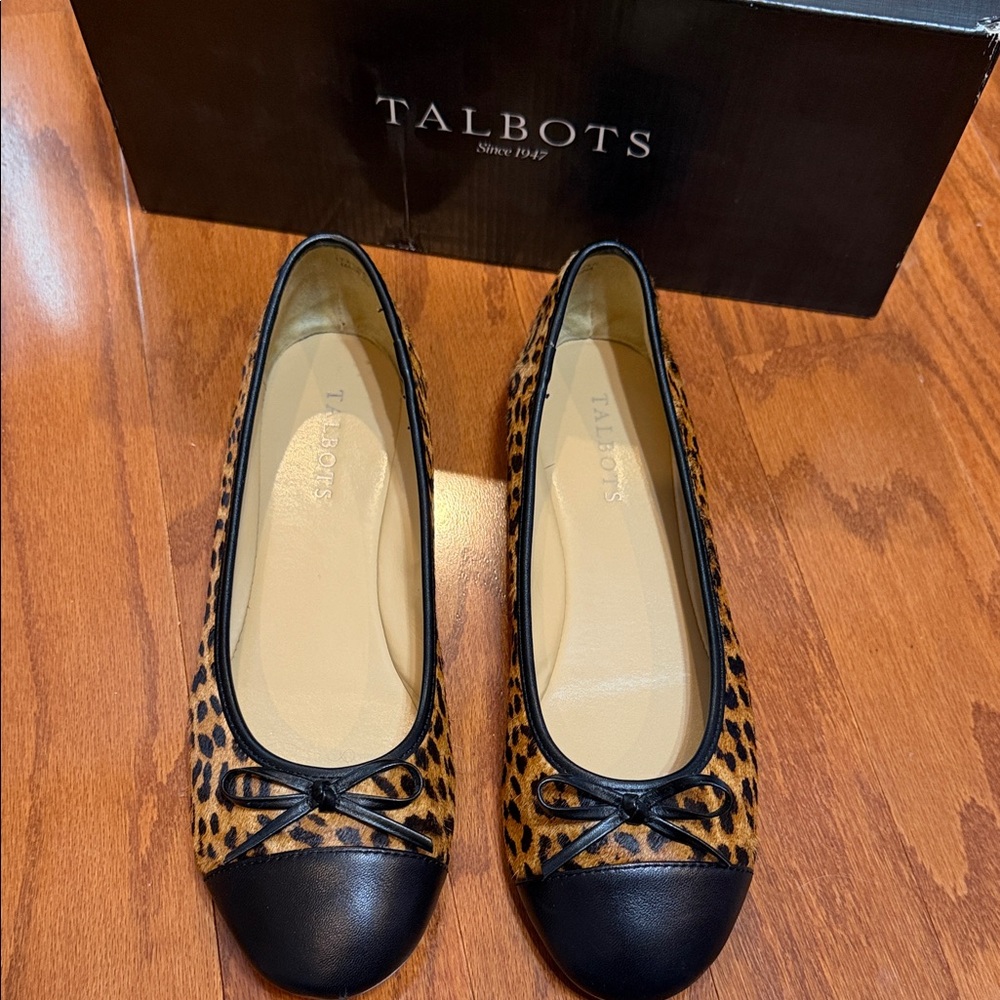 Talbots Animal Print Flats with Black Accents